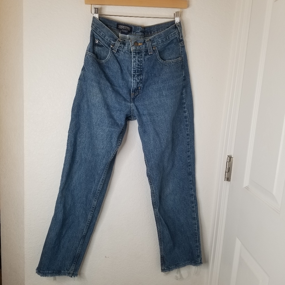 Land’s End Straight Leg Mid Wash Jeans Size 6 Regular